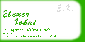 elemer kokai business card